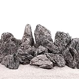 (2,74EUR/kg) 20 Kg Originale Aquarium Deko Natursteine in grau mit insg. 13 Stück Nr.68 Dekoration Felsen Steinrückwand Steine