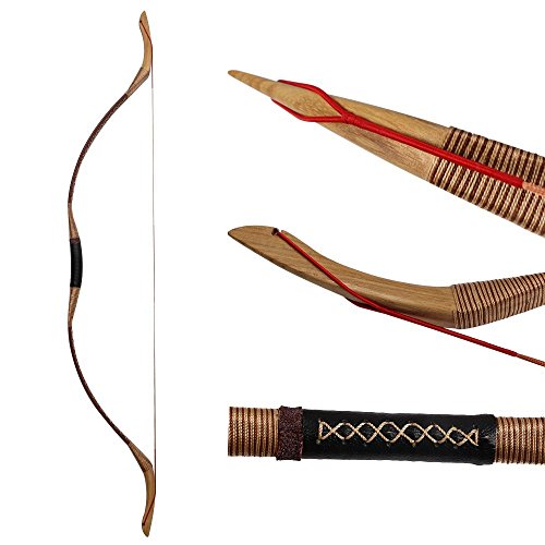 IRQ Mongolian Recurve Bogen Traditionelle handgefertigte Langbogen 35-55lbs Bogenschießen Holz Bogen Jagd Pferdebogen Fit für Erwachsene Bogenschießen Bögen