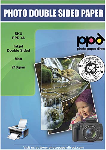 PPD 100 x A3 Inkjet Fotopapier 210g Beidseitig Bedruckbar Matt/Matt, Ideal für Flyer PPD-46-100