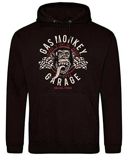 Gas Monkey Garage Hoodie Twin Flags Black-S