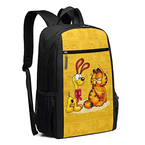 IUBBKI Schöne Garfield Rucksack Reißverschluss Schultasche Reise Daypack Männer Frauen Teenager Geschenk 17 Zoll