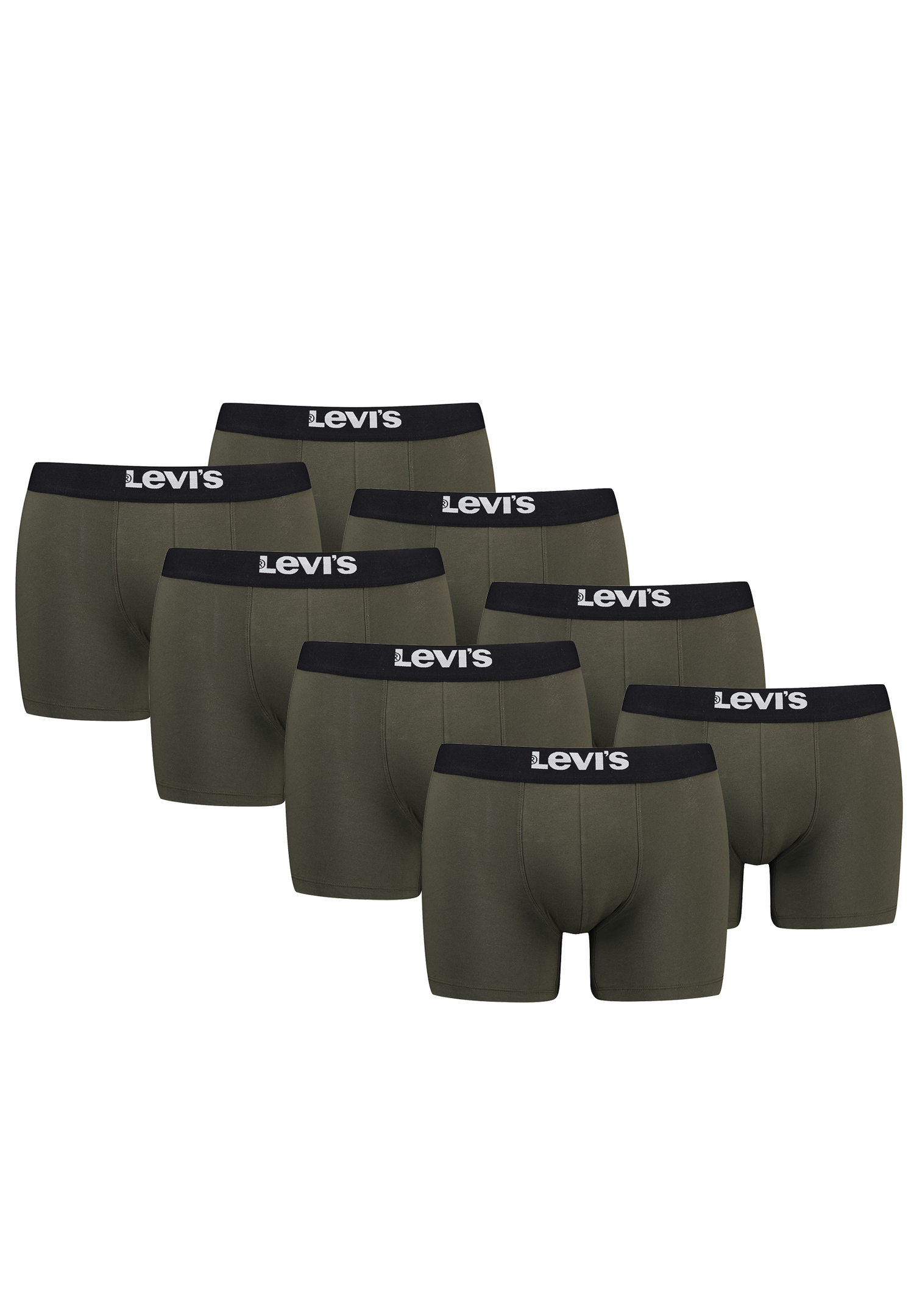 Levi&#039;s Solid Herren Boxershorts Unterwäsche aus Bio-Baumwolle im 8er Pack