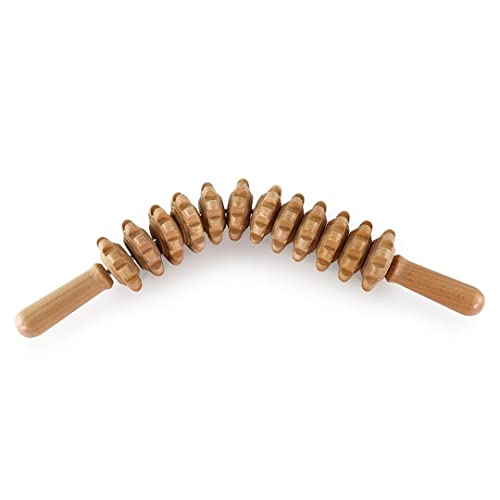 Gebogener Roller für Maderotherpaie, Massageroller, aus robustem Holz