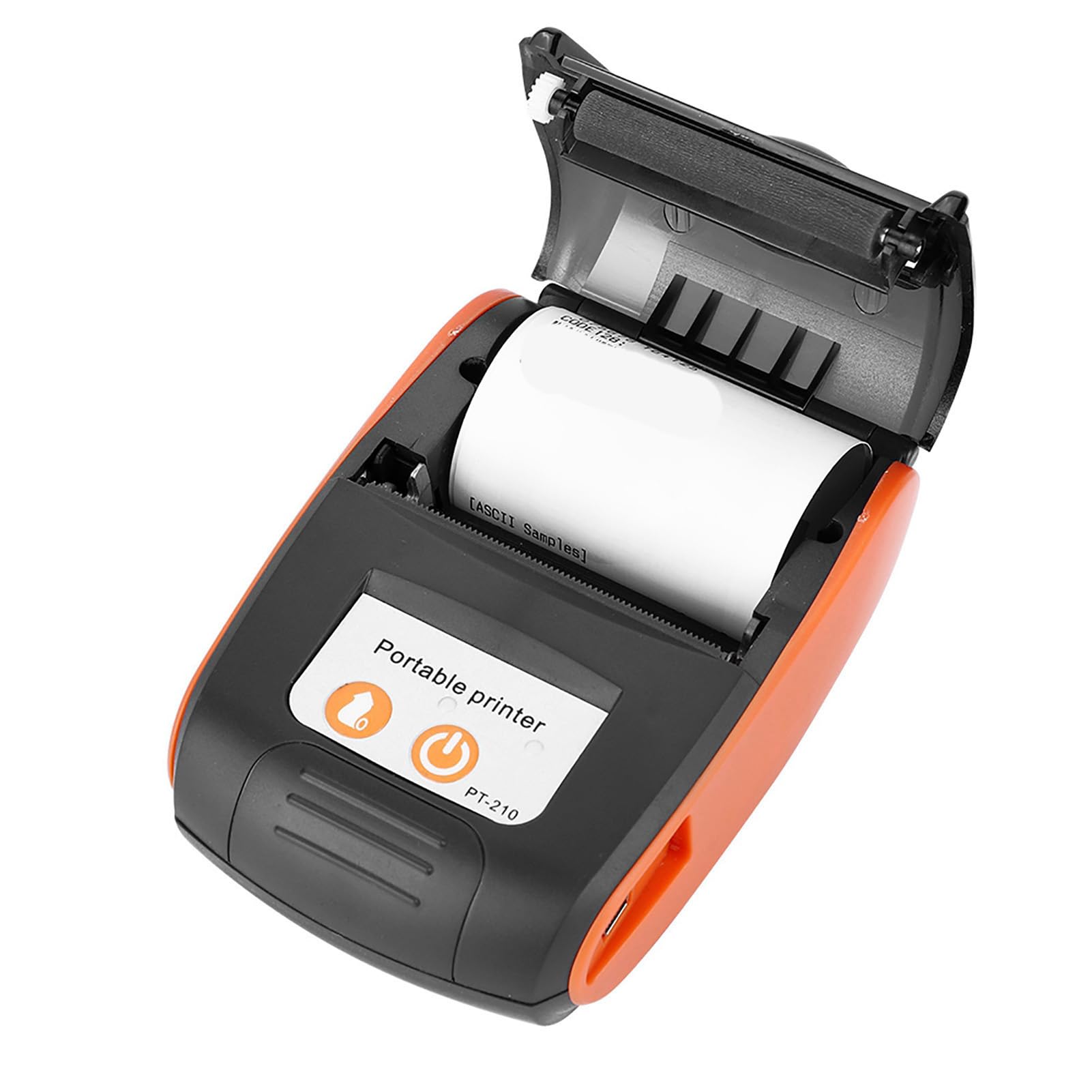 Lazmin -USB-Taschen-Thermodrucker, tragbarer drahtloser BT-Empfangsdrucker mit 50-89,9 mm/s für Einzelhandelsgeschäfte/Restaurants/Fabriken/Logistik(Orange)