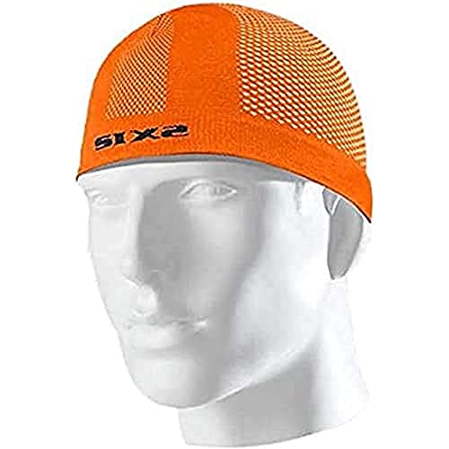 SIXS Carbon Underwear Mütze unter Helm, Herren Einheitsgröße Orange Leuchtend