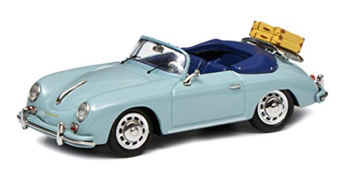 Schuco 450258400 450258400-Porsche 356 A Cabrio,bl. 1:43, Modellauto, Modellfahrzeug, meißenblau