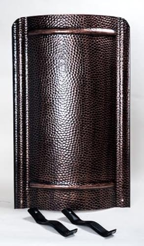 Ofenschirm mit Füßen kupferfarbend Kupfer 91 x 46 cm gehämmert Hitzeschutz
