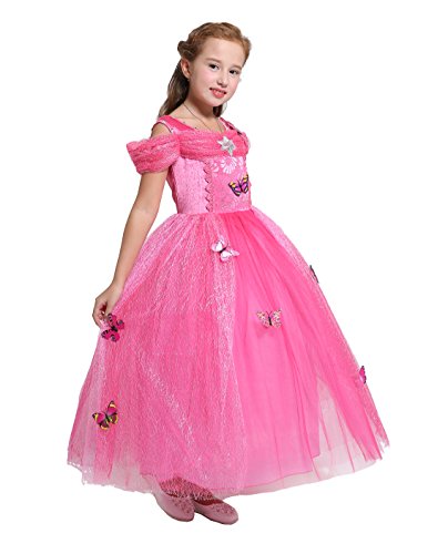Lito Angels Mädchen Schmetterling Verkleiden Sich Kostüme Verkleidung Party Kleid Halloween Outfit Gr. 7-8 Jahre Heißes Rosa