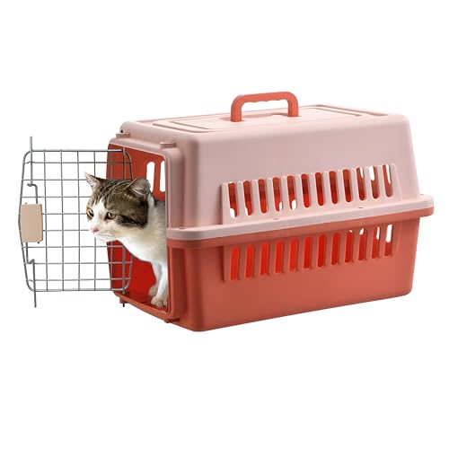 LLGJ Pets Spree Transporttasche für Hunde und Katzen, harte Seiten, für Haustiere bis zu 6,8 kg, Kleintiertrage, Fluggesellschaft/Straßenreisen, zugelassen, Stout (Orang)