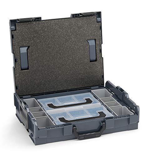 Bosch Sortimo Werkzeugkoffer-Set • L-Boxx 102 anthrazit • bestückt mit Ordnungssystem Insetboxen-Set Mini