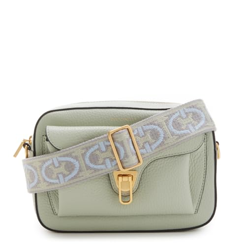 Coccinelle Beat Soft Ribb Crossbody Bag Grained Leather Celadon Green