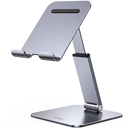 UGREEN Tablet Halterung Aluminium, Tablet Ständer Verstellbare Höhe Tisch Tablet Halter kompatibel mit iPad Pro 2020 Air Mini 11, Galaxy Tab A A7 S7, Huawei MatePad, Surface bis 12.9 Zoll (Grau)