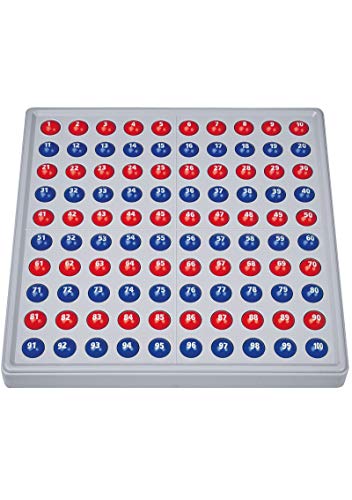 SCHUBI ABACO 100 mit Zahlen - Modell A: 10/10 Kugeln (rot/blau)