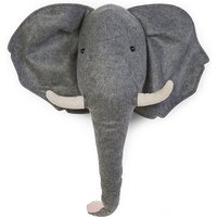 Wanddeko Elefant, 3D grau