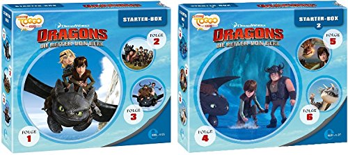 Dragons - die Reiter von Berk - Starter Box 1+2 (Hörspiel Folge 1-6) im Set - Deutsche Originalware [6 CDs]