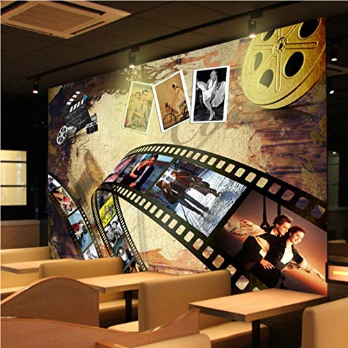 Fototapete Größe Foto Nostalgie europäischen amerikanischen Film Hintergrund Wand Lobby Dekoration Wohnzimmer Kino Wandbild Tapeten, 300 * 210