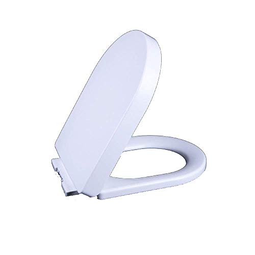Toilettensitz U-förmiger Universal-Toilettendeckel mit langsamer Stummschaltung, antibakterieller, oben montierter, extrem widerstandsfähiger Toilettensitzbezug, Weiß-44~48 cm * 35 cm