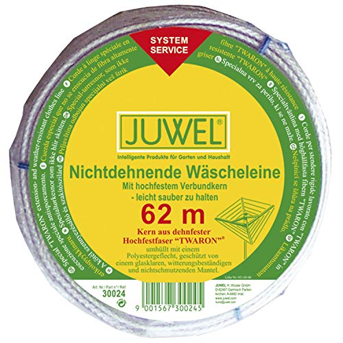 Juwel 30024 Ersatzleine Ersatz-Wäscheleine für Wäschespinne, Kunststoff, transparent, 62m