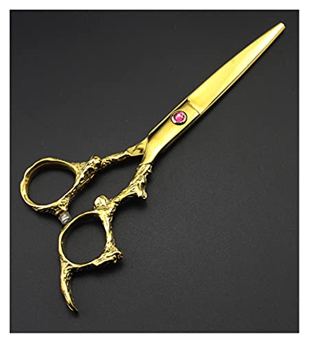 Haarschneidscheren 6-Zoll-Goldene Friseur-Schere-Set, Friseurschere und dünnschere Drachengriff Dekorative Friseurschere (Color : Cutting only)