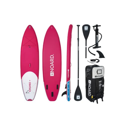 Stand Up Paddle Surfboard von NOARD No. 002 I 326x76x15cm I Fuchsienrosa I Geeignet für Anfänger und Profis I Zubehör im Lieferumfang enthalten