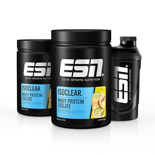 ESN ISOCLEAR Whey Isolate Protein Pulver, Red Apple Lime, 2 x 908 g + Gratis Shaker
