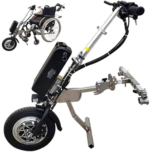 500-W-Rollstuhlzuggerät, elektrischer Handbike-Rollstuhlaufsatz, mit Frontlicht, Stoßdämpfersystem, Hochtöner, 48-V-15-Ah-/17-Ah-Akku, 3 Geschwindigkeiten, Reichweite 60/70 km,A17Ah