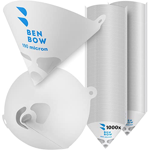 BenBow Lacksieb 190µ x 50 Stück - Einweg-Papierfilter mit Nylongewebe - zum Filtern von Lacken und Farben vor Verunreinigungen