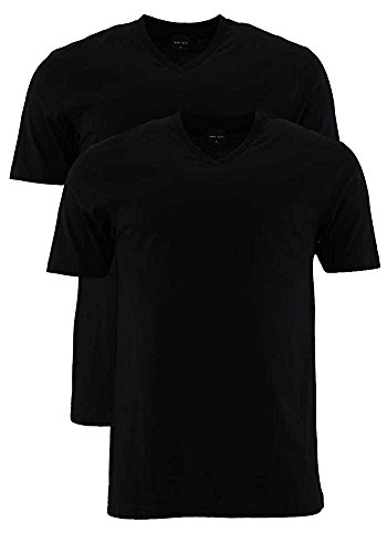 Marvelis T-Shirt schwarz V-Ausschnitt 2817/00/68, M - 2er Pack