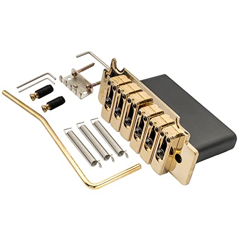Wilkinson WVS50K 54mm 2-Punkt Tremolo Steg Bridge Locking Saitenniederhalter für Squier Strat Style E-Gitarre, Gold