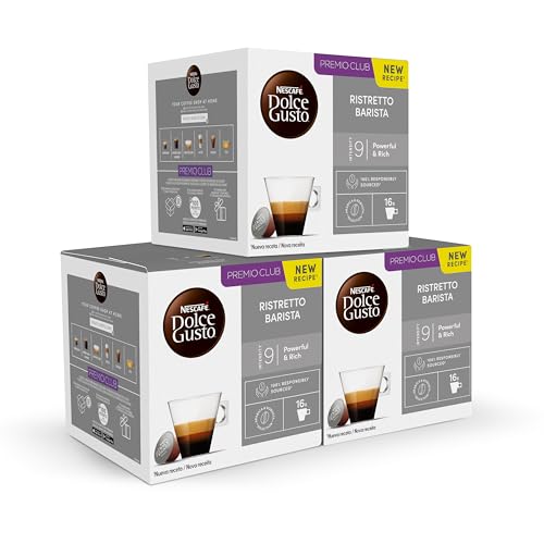 NESCAFÉ Dolce Gusto Espresso Barista, 48 Kaffeekapseln, kräftiger Espresso, Robusta und Arabica Bohnen, dunkle Röstung, dichte Crema, Aromaversiegelte Kapseln, 3er Pack (3 x 16 Kapseln)