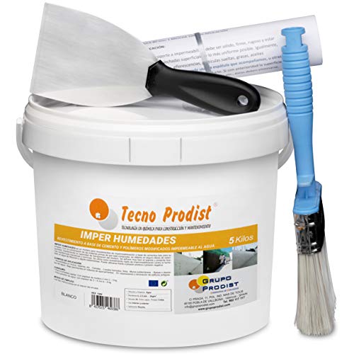 IMPER HUMEDADES von Tecno Prodist - 5 kg + Kit) - Mörser für Versiegelung Feuchtigkeitsbehandlung Wände, Keller usw. Wasserdicht, einfach zu bedienen + Zubehör