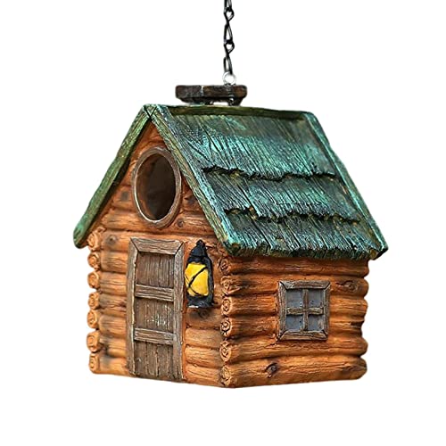 SYNYEY Garten Vogelhaus - Vogelhaus-Ornament zum Aufhängen aus Kunstharz | Wetterfeste Vogelnesthäuser für den Außenbereich, EIN gemütliches Zuhause für Wildvögel, kleine Vögel, Papageien