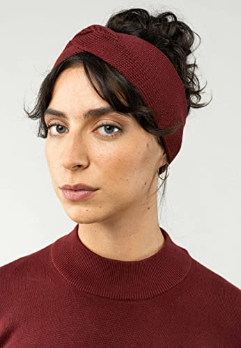 MELA - Stirnband MEENA | Nachhaltig mit Fairtrade Cotton, GOTS & Grüner Knopf Zertifizierung, Farbe:burgunderrot
