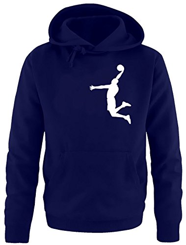 DUNK Basketball Slam Dunkin Kinder Sweatshirt mit Kapuze HOODIE navy-weiss, Gr.152cm