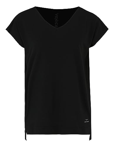 Venice Beach Sport-T-Shirt für Damen mit lässiger Schnittform und V-Ausschnitt ENNALY M, Black