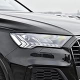 GLZHJ Passend für Audi Q7 2020~2023 HD Auto Scheinwerfer Schutzfolie Transparent Schwarz TPU Aufkleber Auto Scheinwerfer Dekor Folie Zubehör
