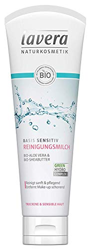 lavera basis sensitiv Reinigungsmilch Bio Aloe Vera & Sheabutter ∙ Trockene & sensible Haut ∙ Vegan Bio Pflanzenwirkstoffe Naturkosmetik Natural & innovative Gesichtsreinigung 2er Pack(2x125 ml)