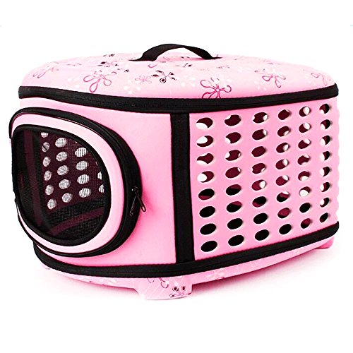 GEMSeven Reise-Haustier-Hundetragetaschen-Welpen-Katzen-Blumendruck-faltende tragende Käfig-Taschen-zusammenklappbare Tote-Handtasche für Haustier