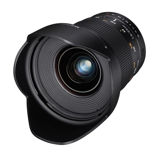 Samyang 20/1,8 Objektiv DSLR Nikon F AE manueller Fokus automatischer Blendenring Fotoobjektiv, Weitwinkelobjektiv schwarz