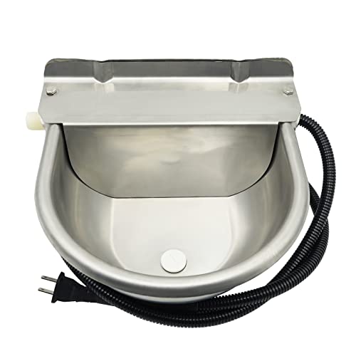 nomal Edelstahl Automatisch beheizter Wassernapf mit Schwimmerventil Wassertränke Haustier Thermonapf für Vieh Rinder Hund Ziege Schwein Pferd