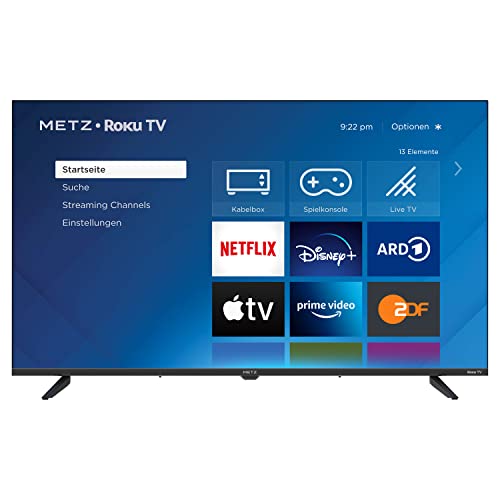 METZ Blue Roku TV, FHD Smart TV, 40 Zoll, 100 cm, Fernseher mit Triple Tuner, TV mit WLAN, LAN, HDMI, USB, HDTV, 2 Monate RTL+ GRATIS,40MTD3011Z