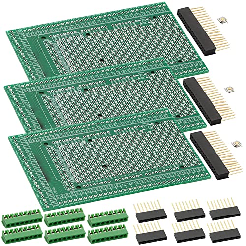 AZDelivery 3 x Komplettes Kit Shield Board Anschluss PCB Prototyp Solder Board Schraube Modul Gelötet Terminal Block kompatibel mit Mega 2560 R3 DIY Mikrocontroller Gelötet