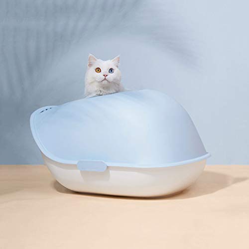 Katzenklo Kleiner Wal Katzentoilette große Top-in-Typ spritzwassergeschützte Katze liefert Katzentoilette halbumschlossener Katzenklo Cat Litter Box