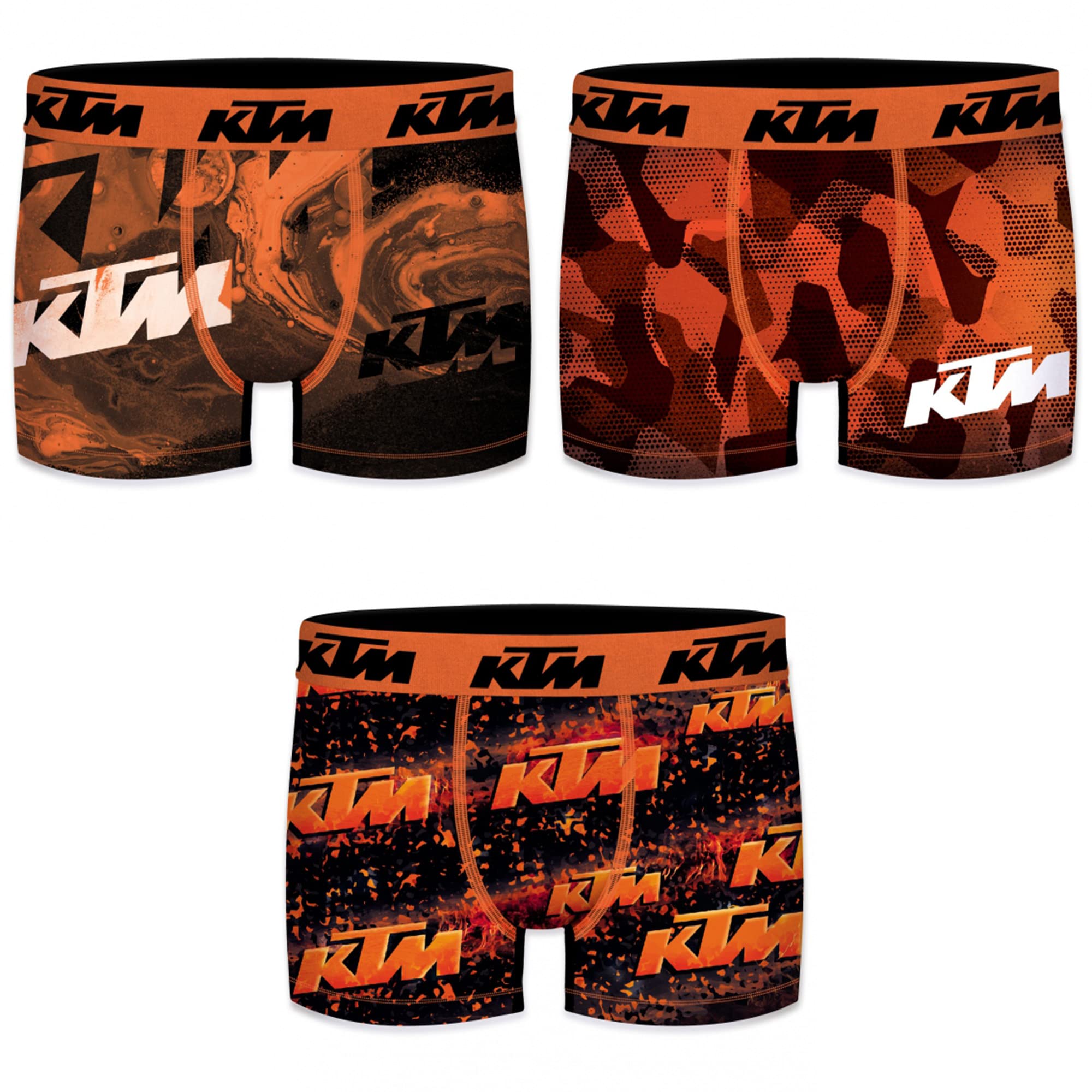 KTM by Freegun Boxershorts für Herren Unterwäsche Polyester Pant Men´s Boxer 3 er Pack, Bekleidungsgröße:L, Modelle:Set 4