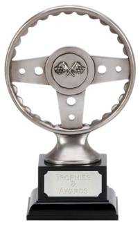 15.24 cm Emblem-Lenkrad im Motorsport-Design Award Pokal mit Gravur (bis zu 30 Buchstaben A1076A