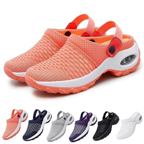 VERBANA Orthopedic Clogs for Women, Women's Orthopedic Clogs with Air Cushion Support to Reduce Back and Knee Pressure (35,Orange)