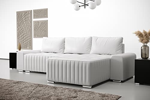 Furnitech Ecksofa M5 mit Schlaffunktion Sofa mit Bettkasten Polsterecke Schlafsofa Sofagarnitur (Ecksofa Rechts, M5-90-G2B-GPBOS-BI26-5 groß)