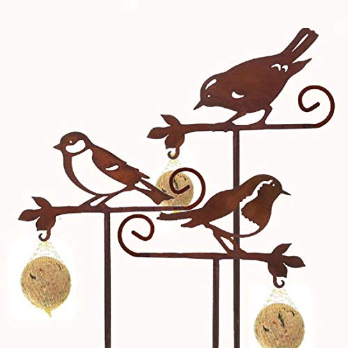 Dio dekorativer Meisenknödelhalter als Gartenstecker Motiv Vögel Preis für 3 Stück