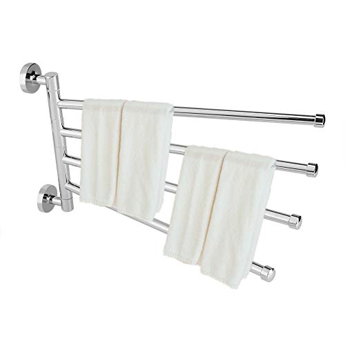 Badetuchhalter, ausschwenkbarer Handtuchhalter mit 4-armigem drehbarem Handtuchhalter für Badhandtuchhalter