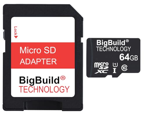 BigBuild Technology 64GB Ultra schnelle 80MB/s Klasse 10 MicroSD Speicherkarte für Lenovo Moto G5 Mobile, SD Adapter ist im Lieferumfang enthalten